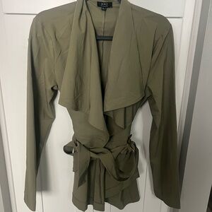 Privy Olive Green High-Low Women's Trench Coat